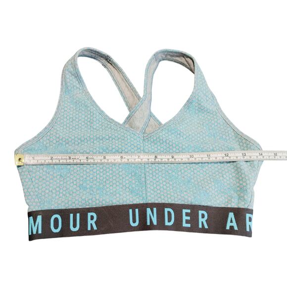 Under Armour Mid Crossback Heather Sports Bra V-Neck Light Blue Womens Size M - Picture 5 of 5